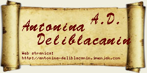 Antonina Deliblaćanin vizit kartica